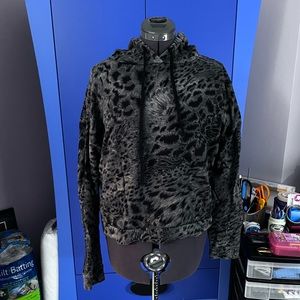 Cropped all saints leopard hoodie size small EUC